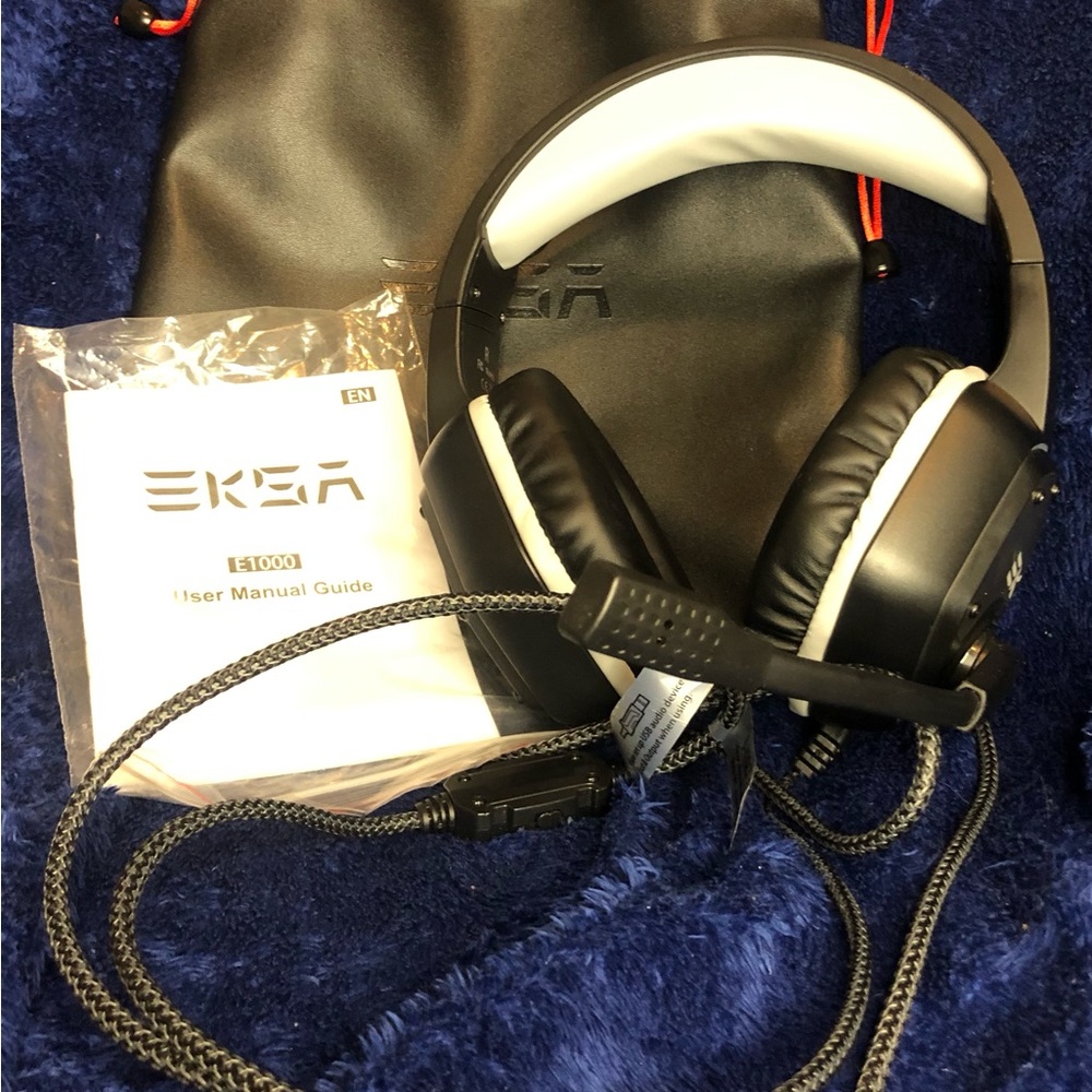 EKSA Black and White Gaming Headset